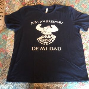2XL Moana Maui Demi Dad t shirt navy with white